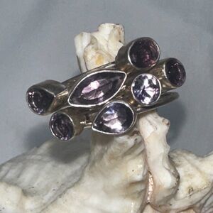 Sparkly Purple Topaz multi-gem handcrafted ring